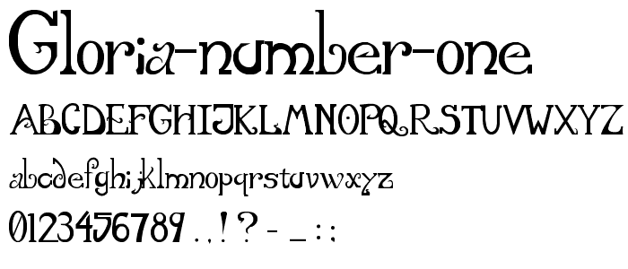 Gloria Number One font