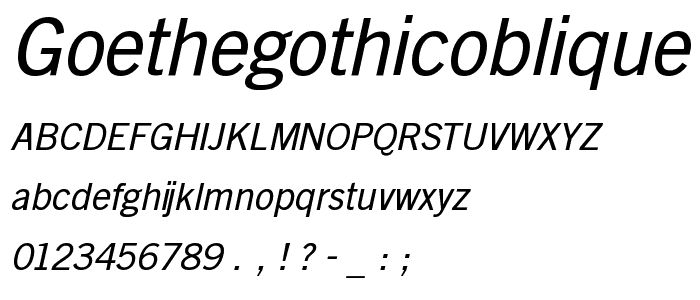 GoetheGothicOblique font