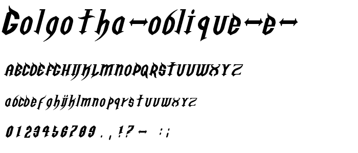 Golgotha Oblique E  font