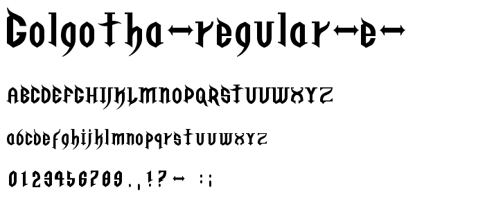 Golgotha Regular E  font