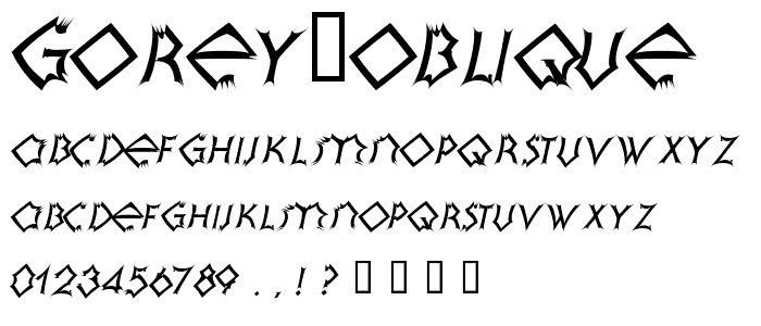 Gorey Oblique font