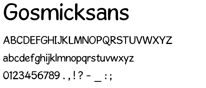 GosmickSans font
