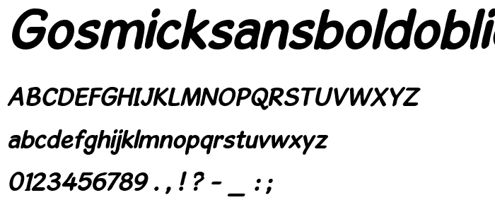GosmickSansBoldOblique font