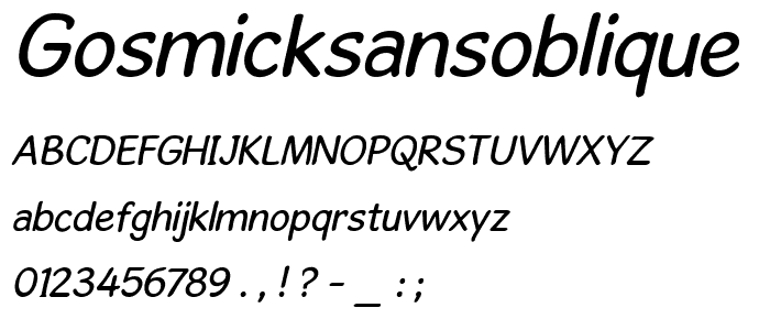 GosmickSansOblique font