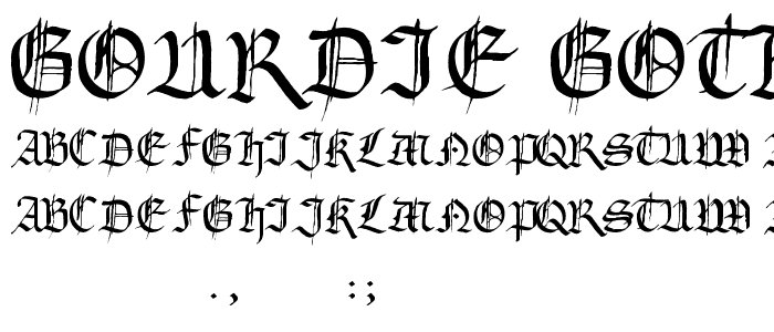 Gourdie Gothic font