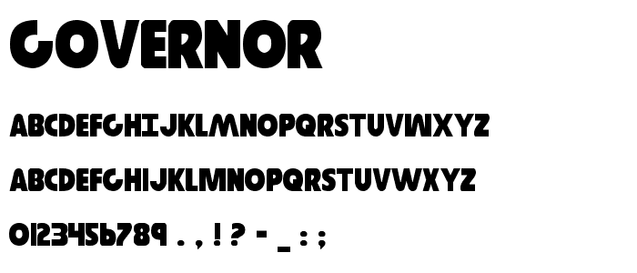 Governor font