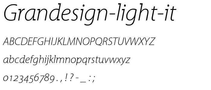 Grandesign Light It font