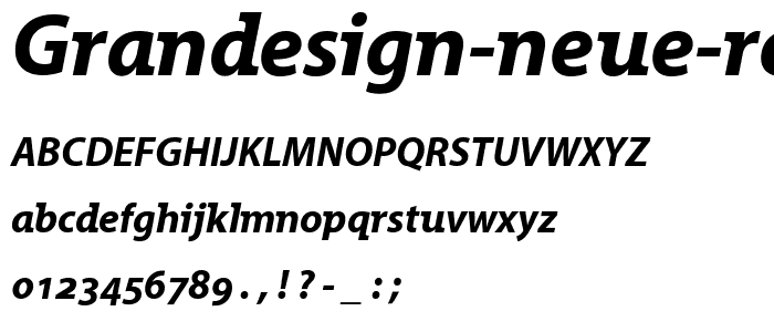Grandesign Neue Roman Bold Italic font
