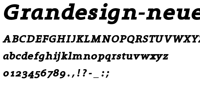 Grandesign Neue Serif Bold Italic font