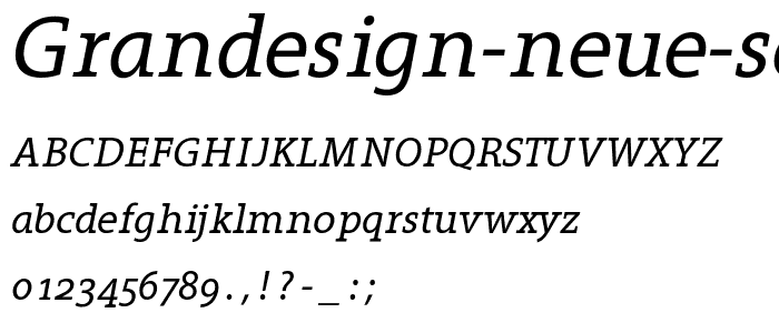 Grandesign Neue Serif Italic font