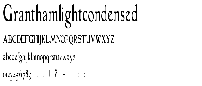 GranthamLightCondensed font