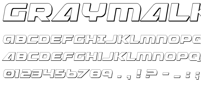 Graymalkin 3D Condensed font