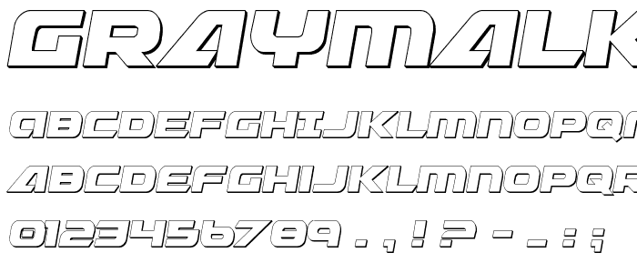 Graymalkin Compact 3D Condensed font