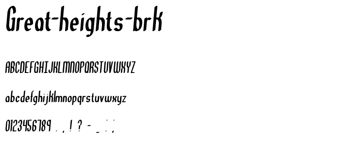 Great Heights BRK font