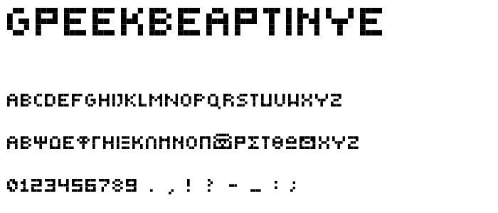 GreekBearTinyE font