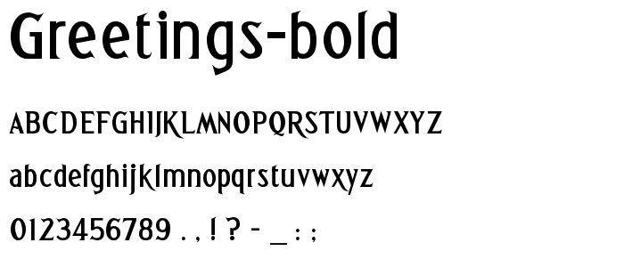 Greetings Bold font