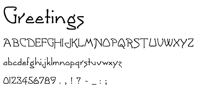 Greetings font