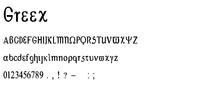 Greex font