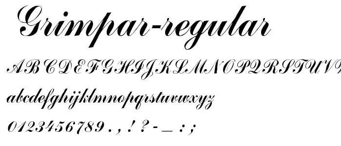 Grimpar Regular font