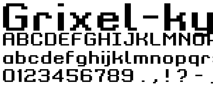 Grixel Kyrou 9 Regular Bold Xtnd font