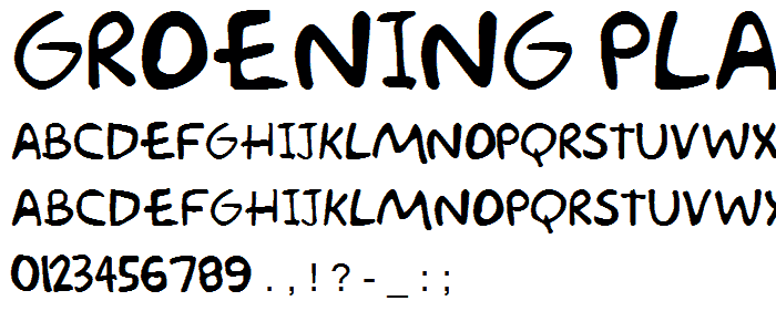 Groening Plain font