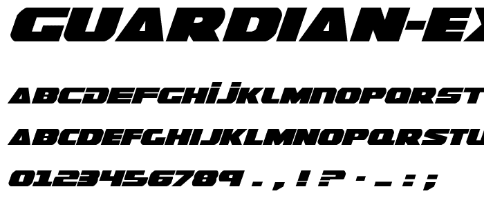 Guardian Expanded Italic font