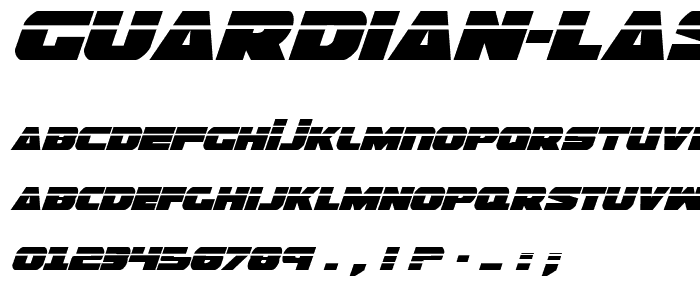 Guardian Laser Italic font