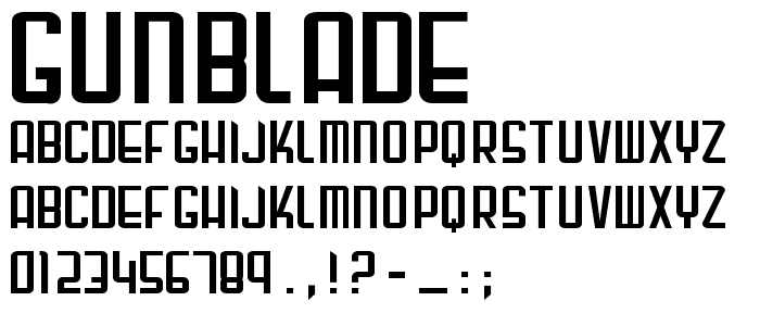 Gunblade font