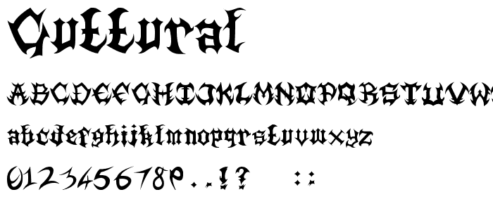 Guttural font