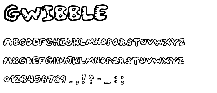 Gwibble font