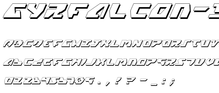 Gyrfalcon 3D Italic font