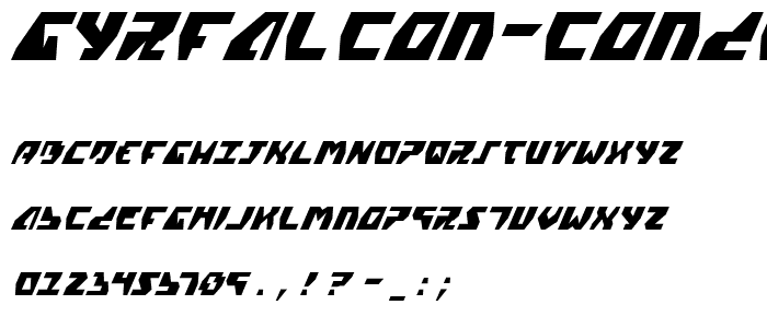 Gyrfalcon Condensed Italic police