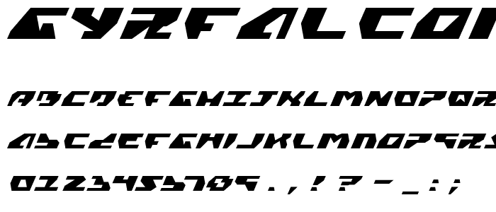 Gyrfalcon Expanded Italic font