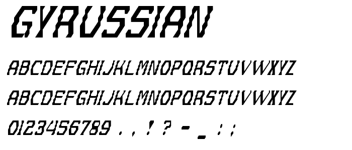 Gyrussian font
