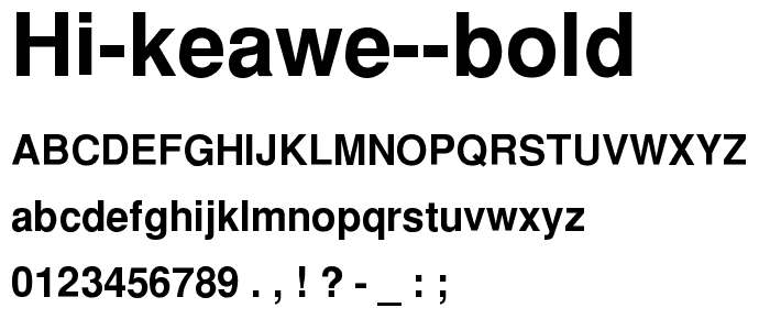 HI Keawe Bold font
