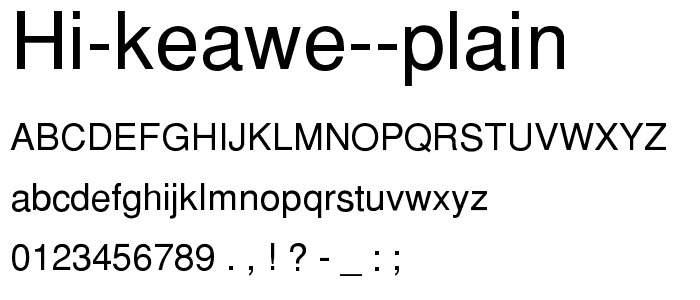 HI Keawe Plain font