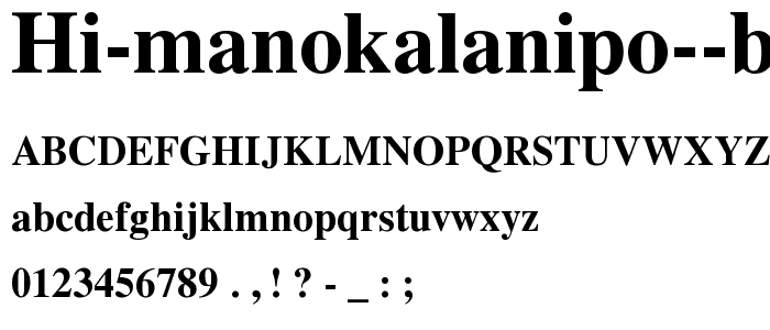 HI Manokalanipo Bold font