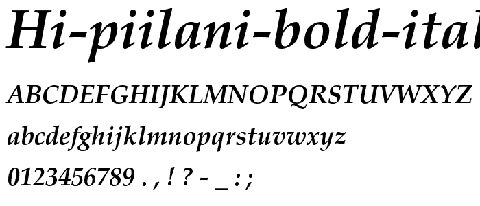 HI Piilani Bold Italic font