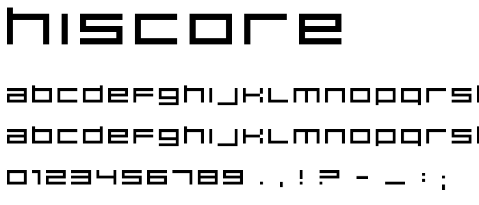 HISCORE font