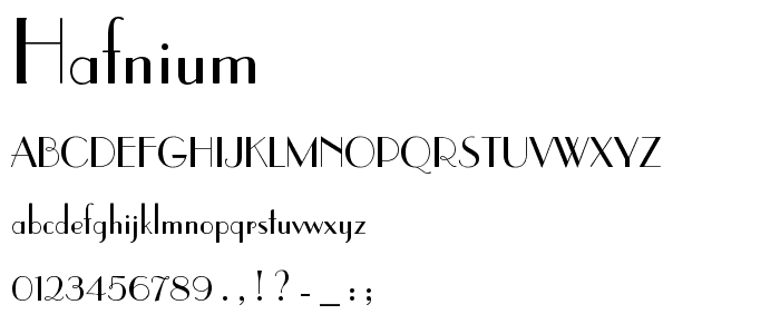 Hafnium font
