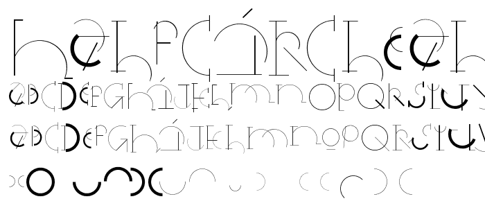 HalfCircleAlphabetXP font