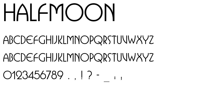 Halfmoon font