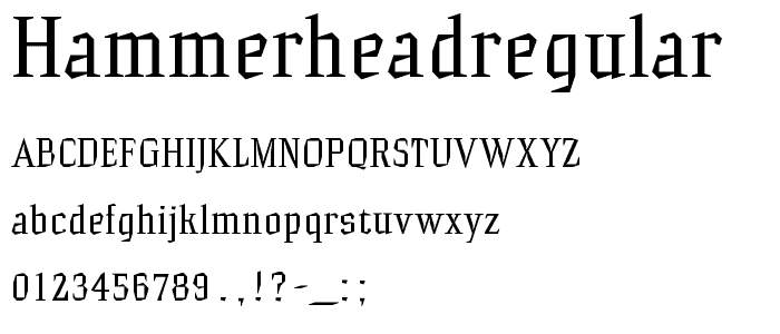 HammerheadRegular font