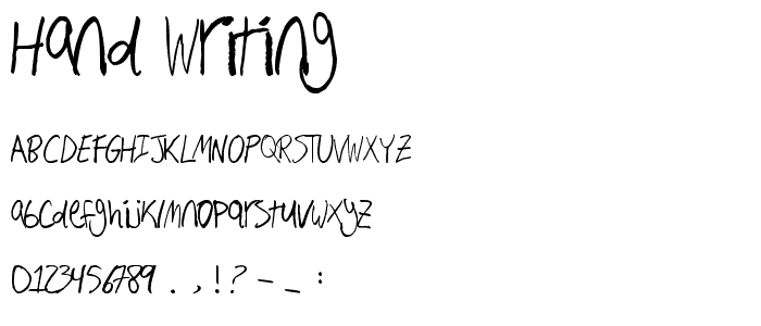 Hand Writing font