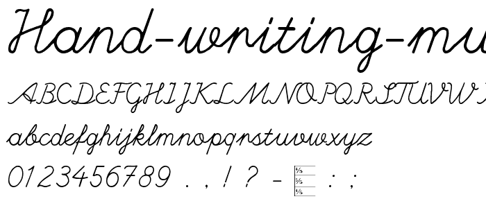 Hand writing Mutlu font