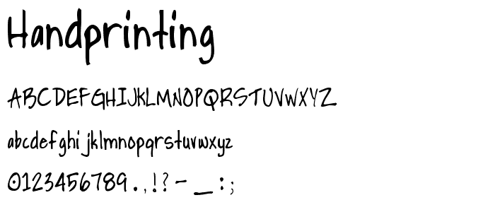 HandPrinting font