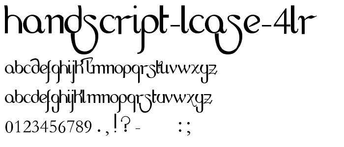 HandScript LCase 4LR font