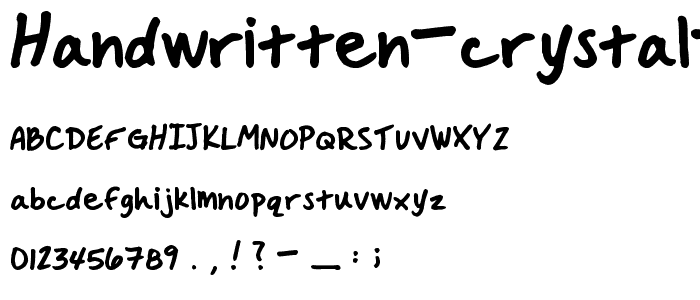 Handwritten Crystal v2 font