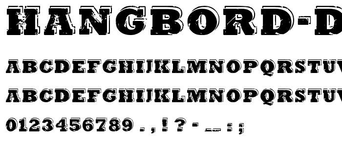 Hangbord DSG font