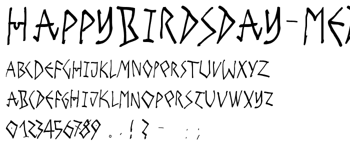 HappyBirdsDay-Medium font